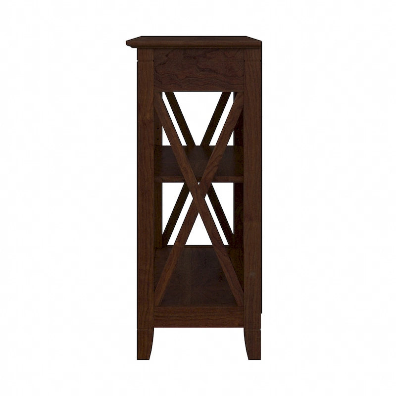 Small 2-Shelf Bookcase with X-Pattern Accents