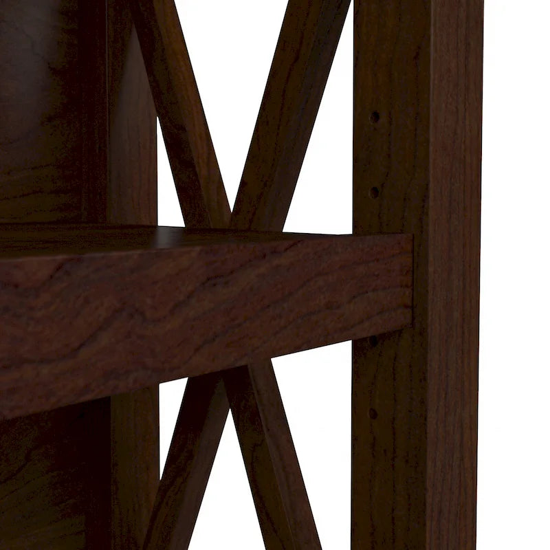 Small 2-Shelf Bookcase with X-Pattern Accents