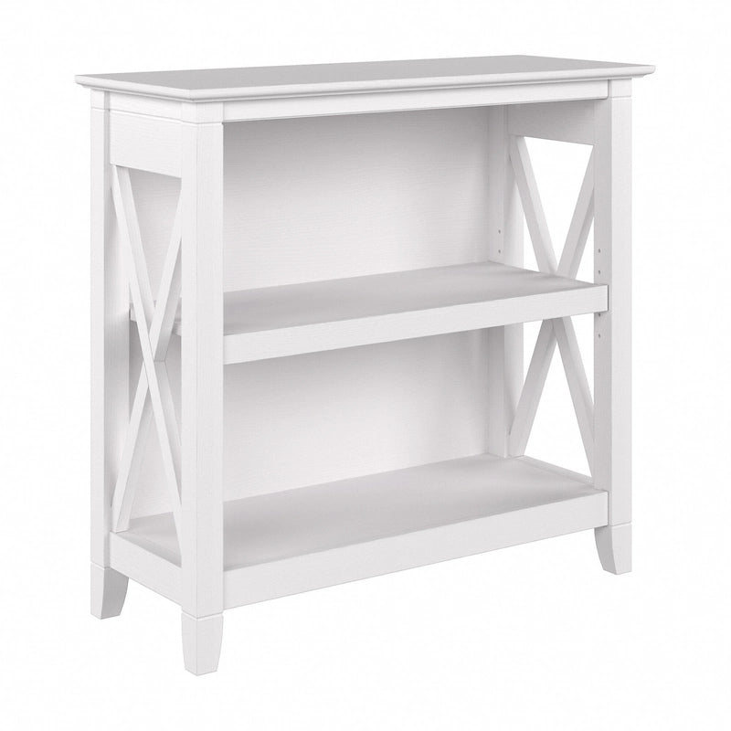Small 2-Shelf Bookcase with X-Pattern Accents