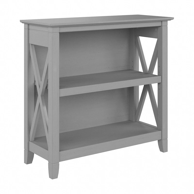 Small 2-Shelf Bookcase with X-Pattern Accents