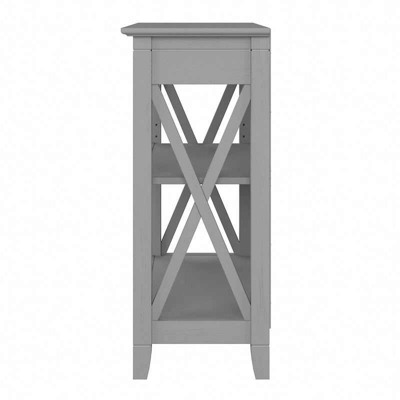 Small 2-Shelf Bookcase with X-Pattern Accents