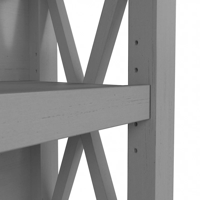Small 2-Shelf Bookcase with X-Pattern Accents