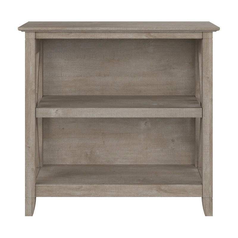 Small 2-Shelf Bookcase with X-Pattern Accents