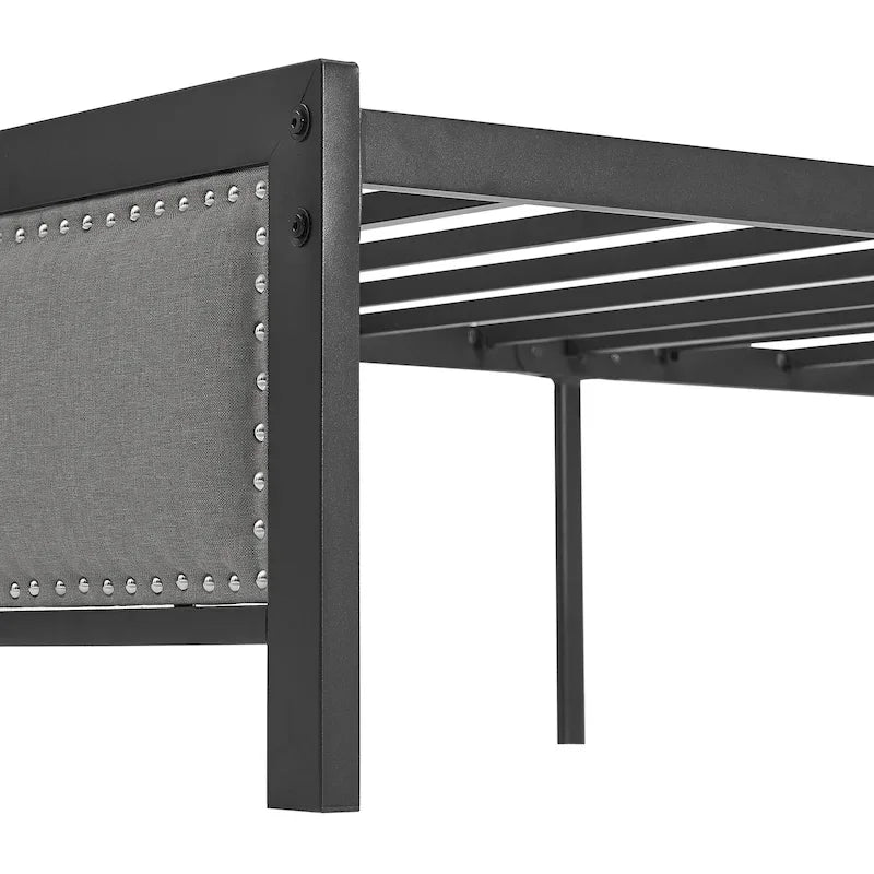 Heavy-Duty Platform Bed Frame with Linen Headboard and Footboard