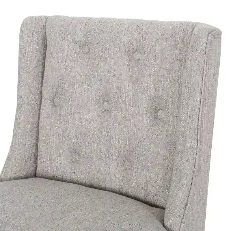 Button Tufted Fabric Wingback Bar Stool, Set of 2