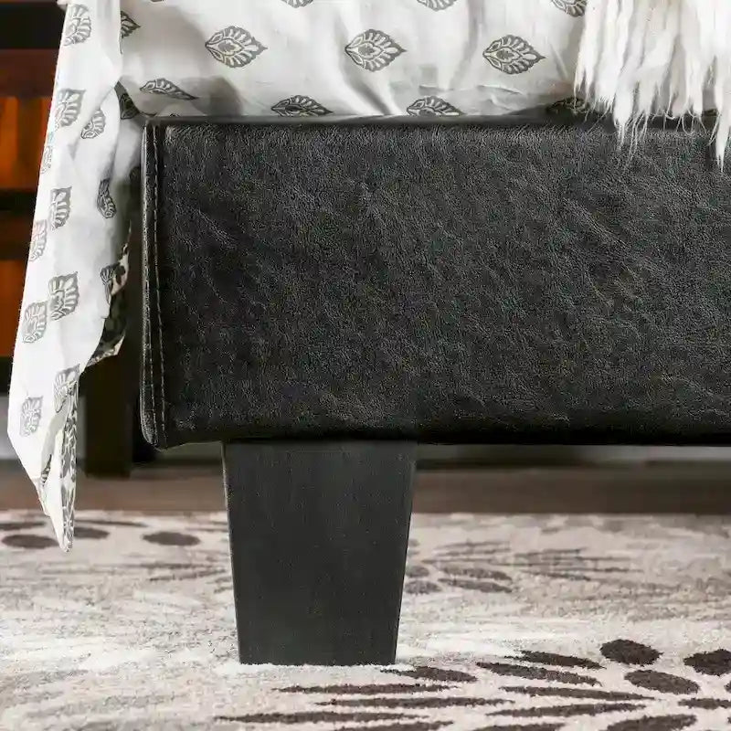 California King Padded Upholstery Platform Bed