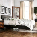 California King Padded Upholstery Platform Bed