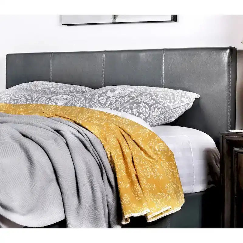 California King Padded Upholstery Platform Bed