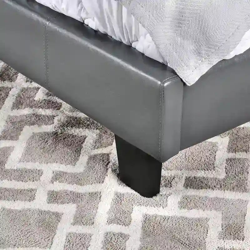 California King Padded Upholstery Platform Bed