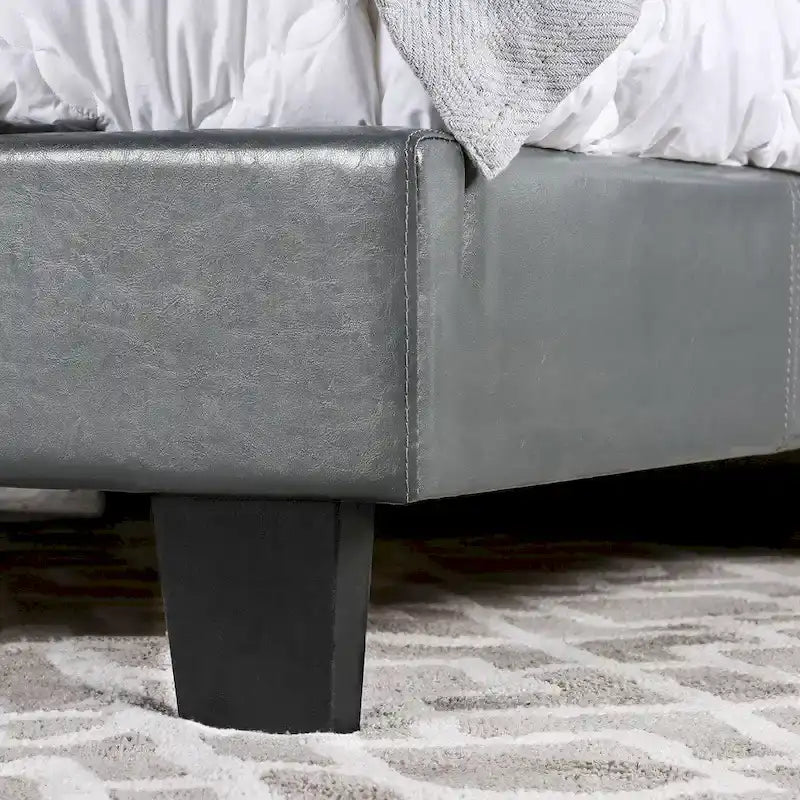 California King Padded Upholstery Platform Bed