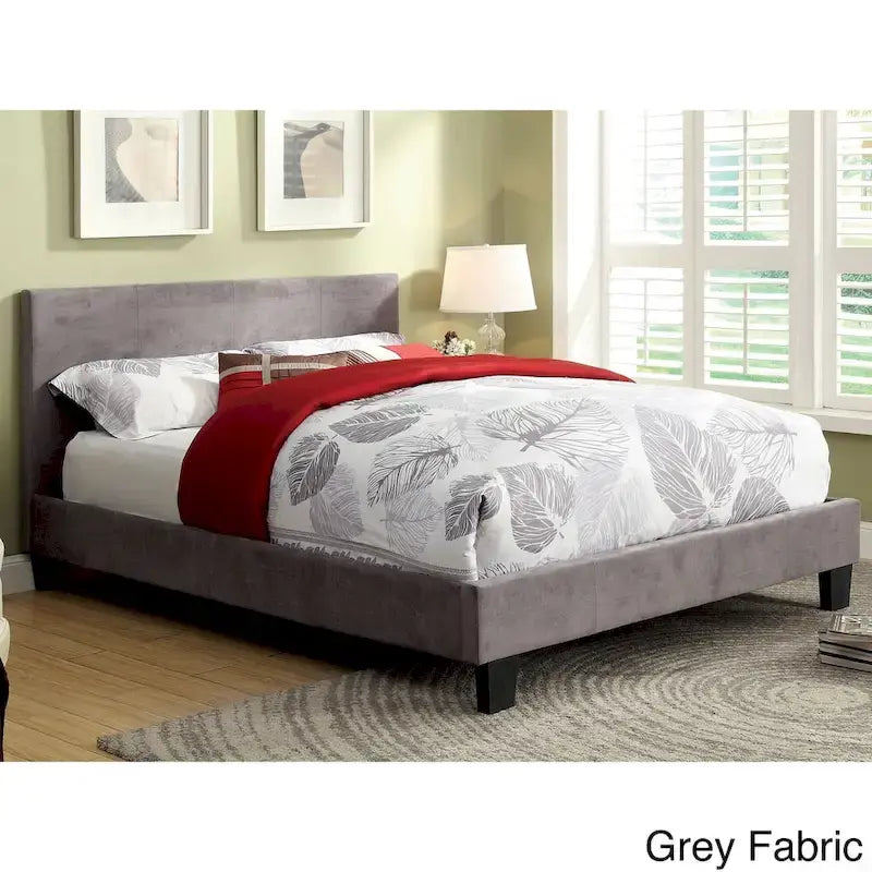 California King Padded Upholstery Platform Bed