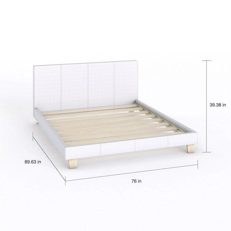 California King Padded Upholstery Platform Bed