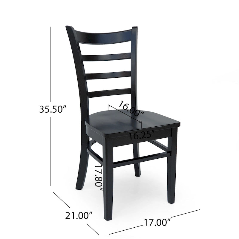 Rubberwood Ladder-Back Dining Chair, Set of 4