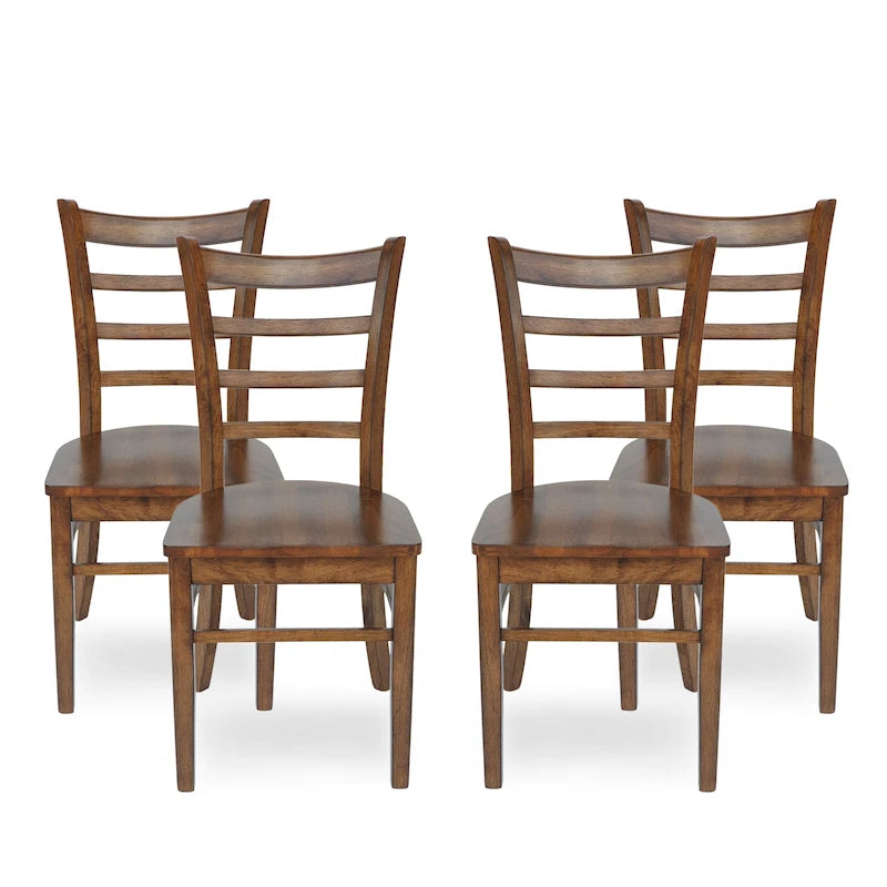 Rubberwood Ladder-Back Dining Chair, Set of 4
