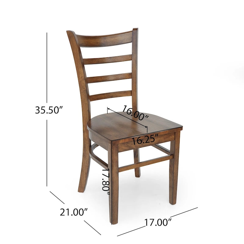 Rubberwood Ladder-Back Dining Chair, Set of 4