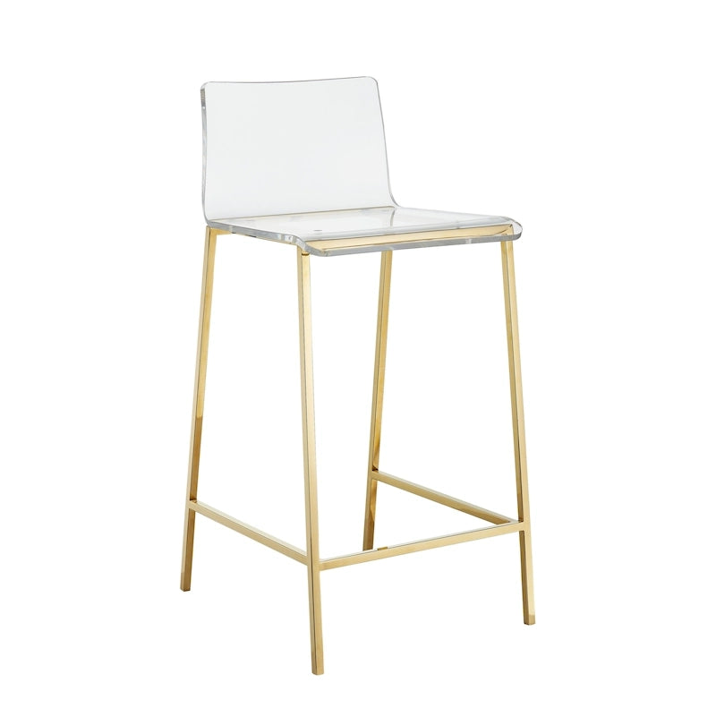26-Inch Acrylic Bar Stool with Metal Base