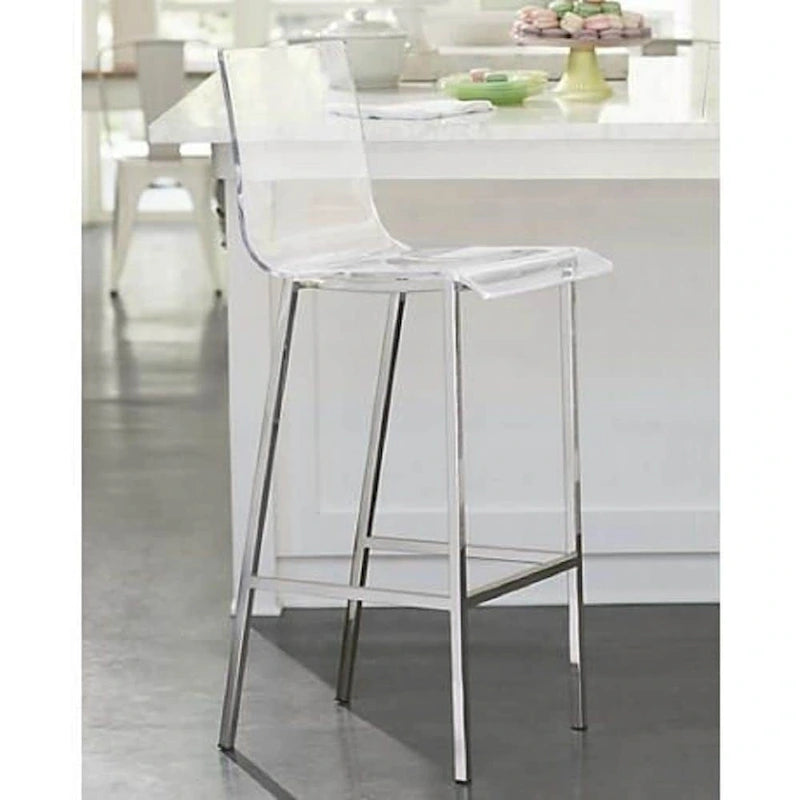 26-Inch Acrylic Bar Stool with Metal Base