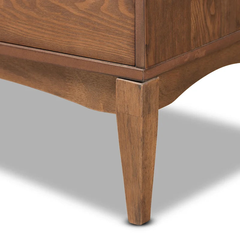 Mid-Century Modern 6-Drawer Dresser with Ash Walnut Finish