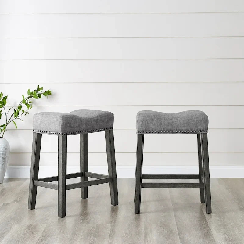 Backless Saddle Seat Counter Stool, Set of 2