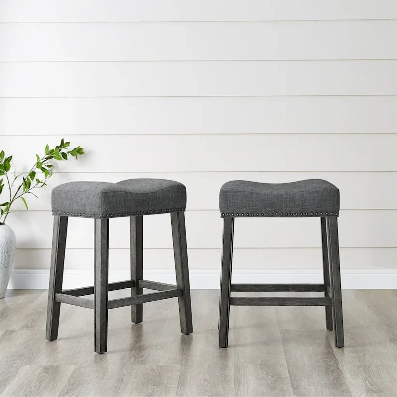 Backless Saddle Seat Counter Stool, Set of 2