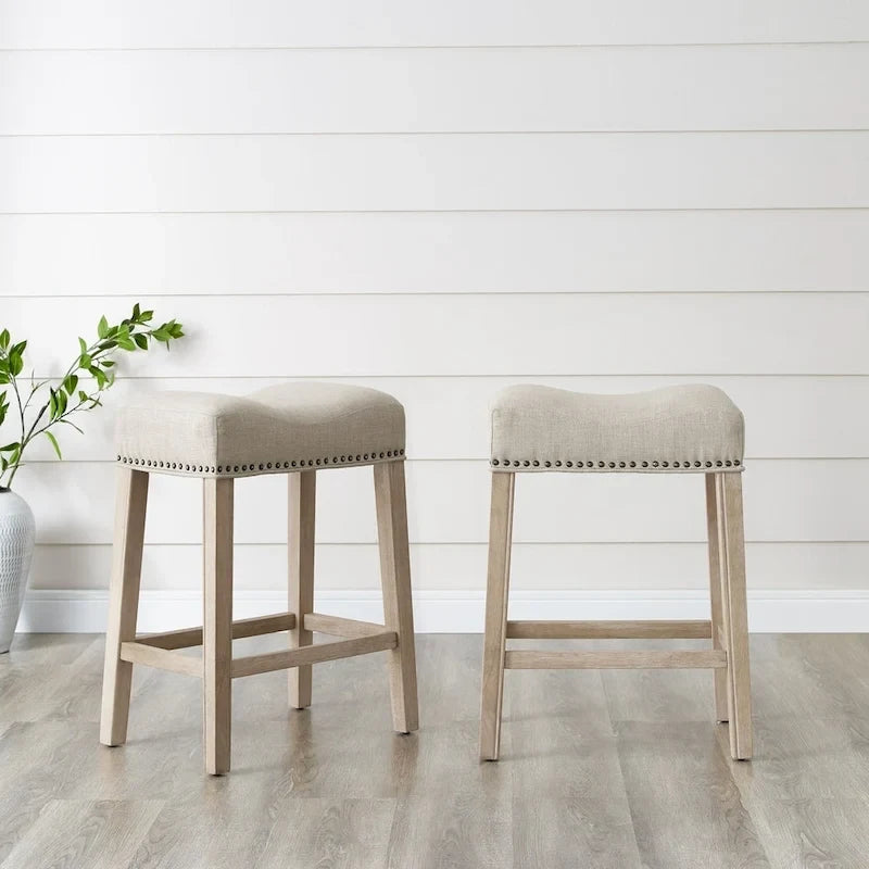 Backless Saddle Seat Counter Stool, Set of 2