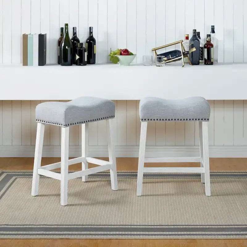 Backless Saddle Seat Counter Stool, Set of 2