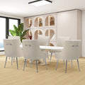 Modern Velvet Pleated Dining Chair with Rear Handle, Set of 6