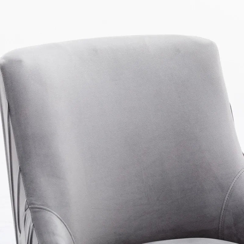 Modern Velvet Pleated Dining Chair with Rear Handle, Set of 6
