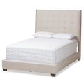 Contemporary Button-Tufted Fabric Upholstered Bed