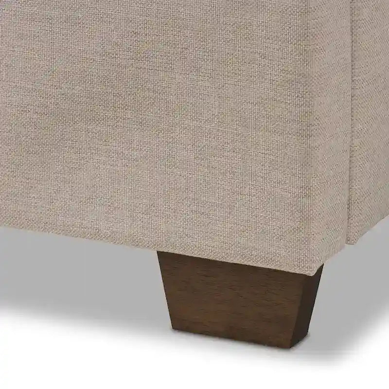 Contemporary Button-Tufted Fabric Upholstered Bed