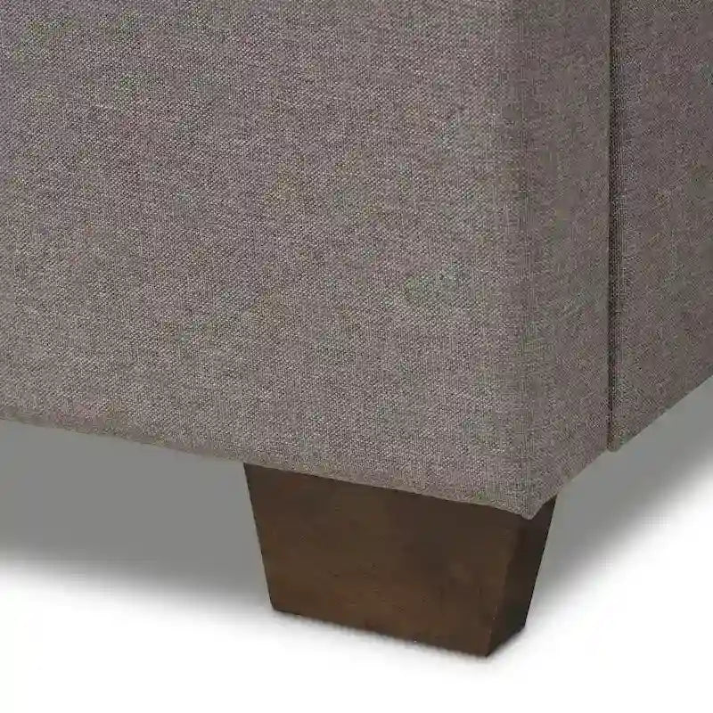 Contemporary Button-Tufted Fabric Upholstered Bed