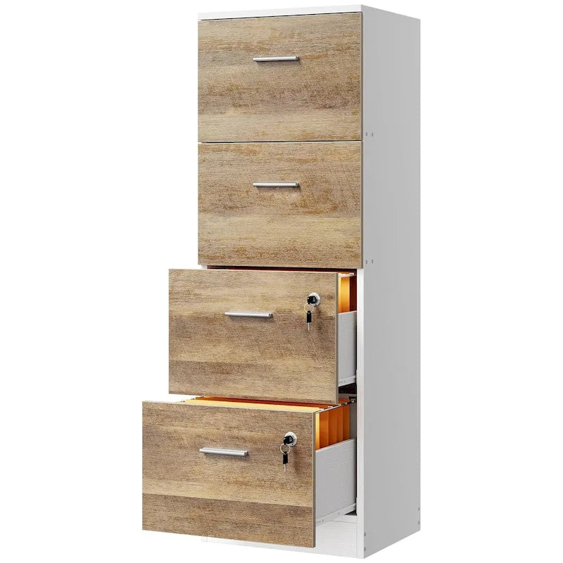 4-Drawer Lockable Vertical File Cabinet for Home Office