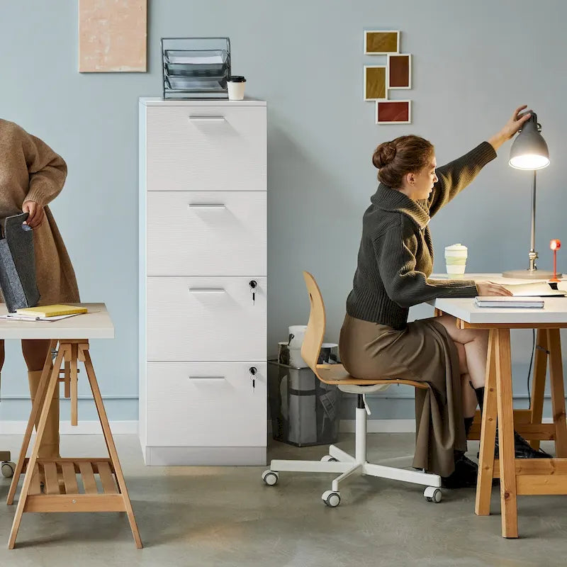 4-Drawer Lockable Vertical File Cabinet for Home Office