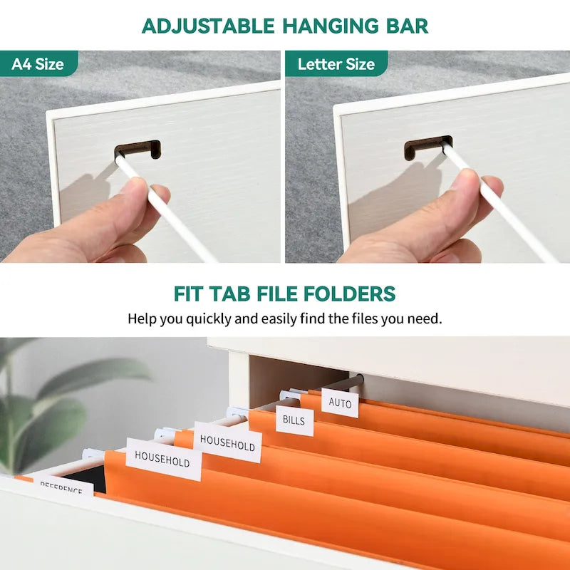 4-Drawer Lockable Vertical File Cabinet for Home Office