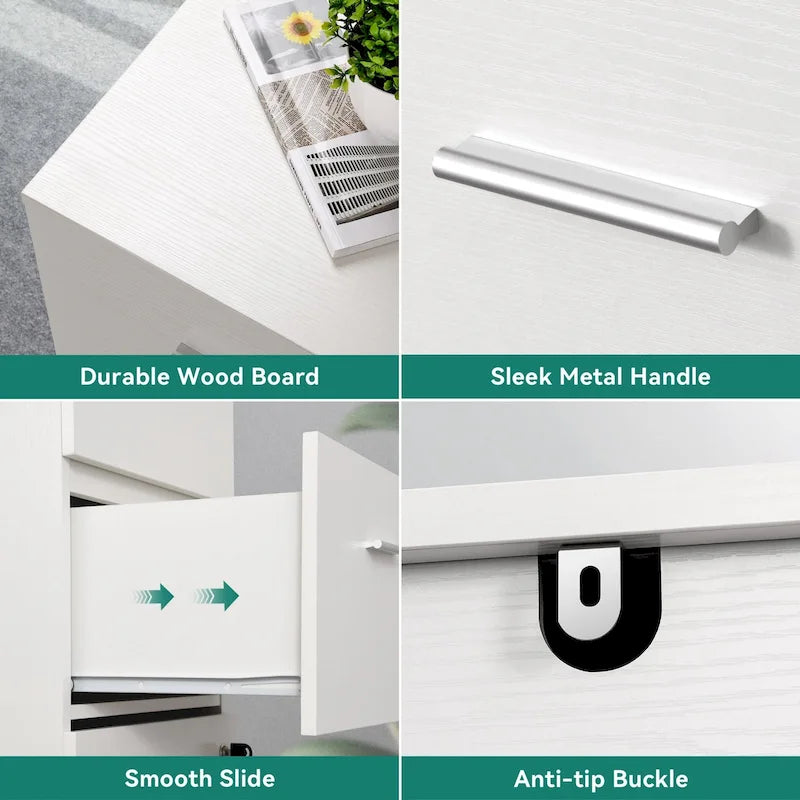 4-Drawer Lockable Vertical File Cabinet for Home Office