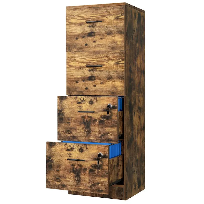 4-Drawer Lockable Vertical File Cabinet for Home Office
