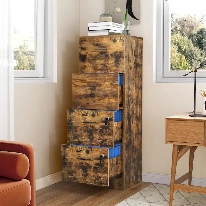 4-Drawer Lockable Vertical File Cabinet for Home Office