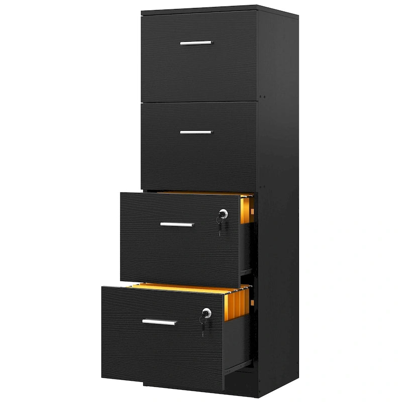 4-Drawer Lockable Vertical File Cabinet for Home Office