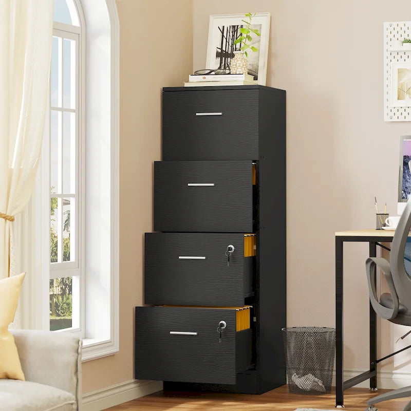 4-Drawer Lockable Vertical File Cabinet for Home Office