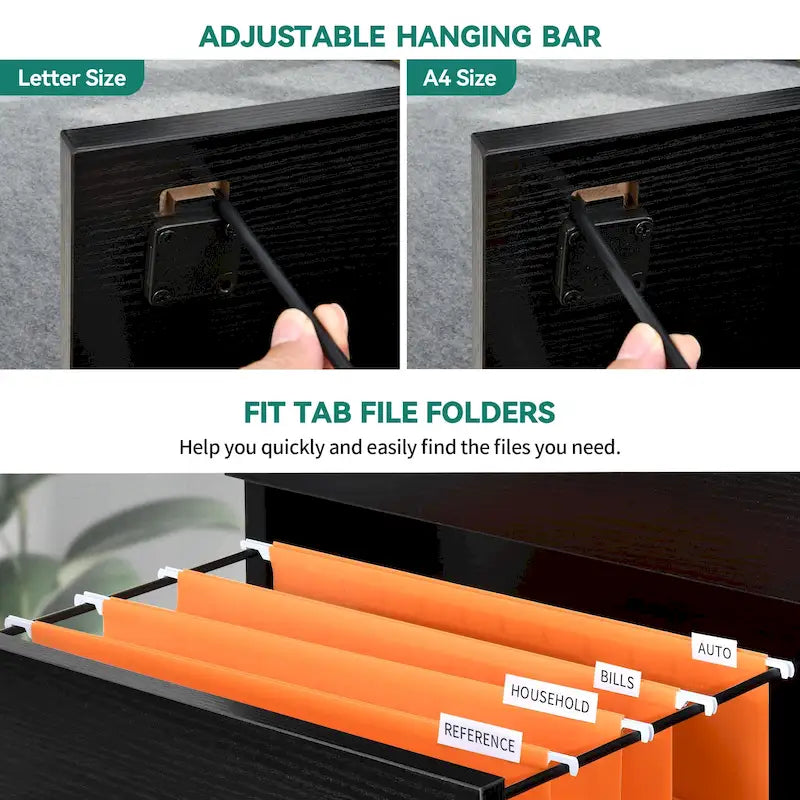 4-Drawer Lockable Vertical File Cabinet for Home Office