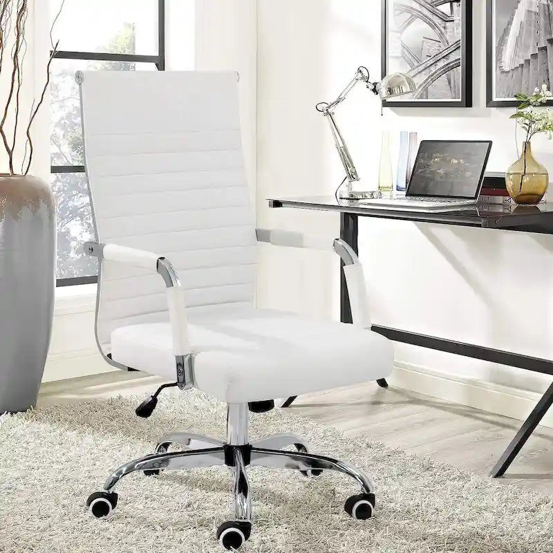 Ribbed High-Back Ergonomic Office Chair