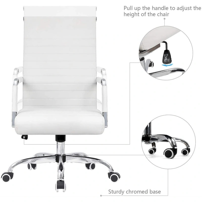 Ribbed High-Back Ergonomic Office Chair