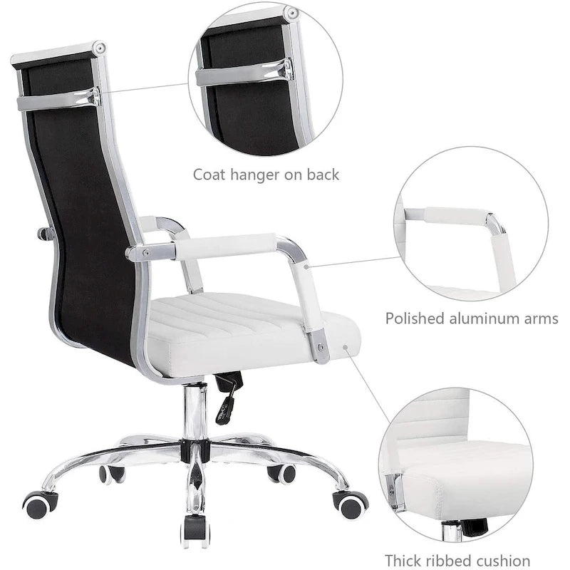 Ribbed High-Back Ergonomic Office Chair