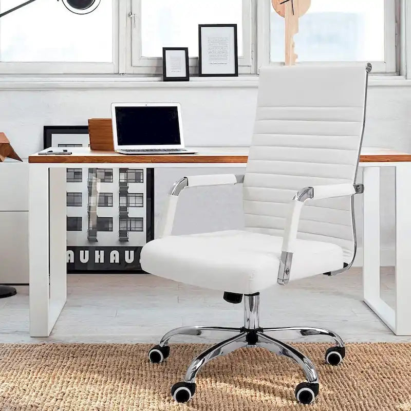 Ribbed High-Back Ergonomic Office Chair