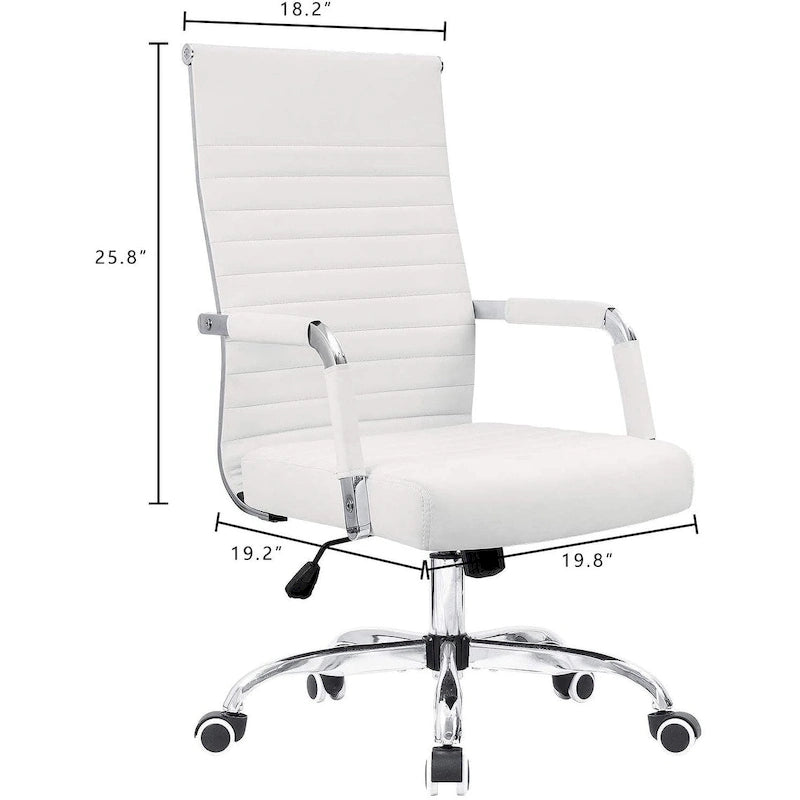 Ribbed High-Back Ergonomic Office Chair