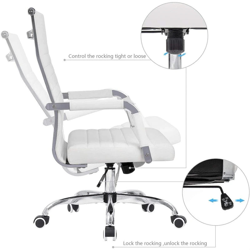 Ribbed High-Back Ergonomic Office Chair