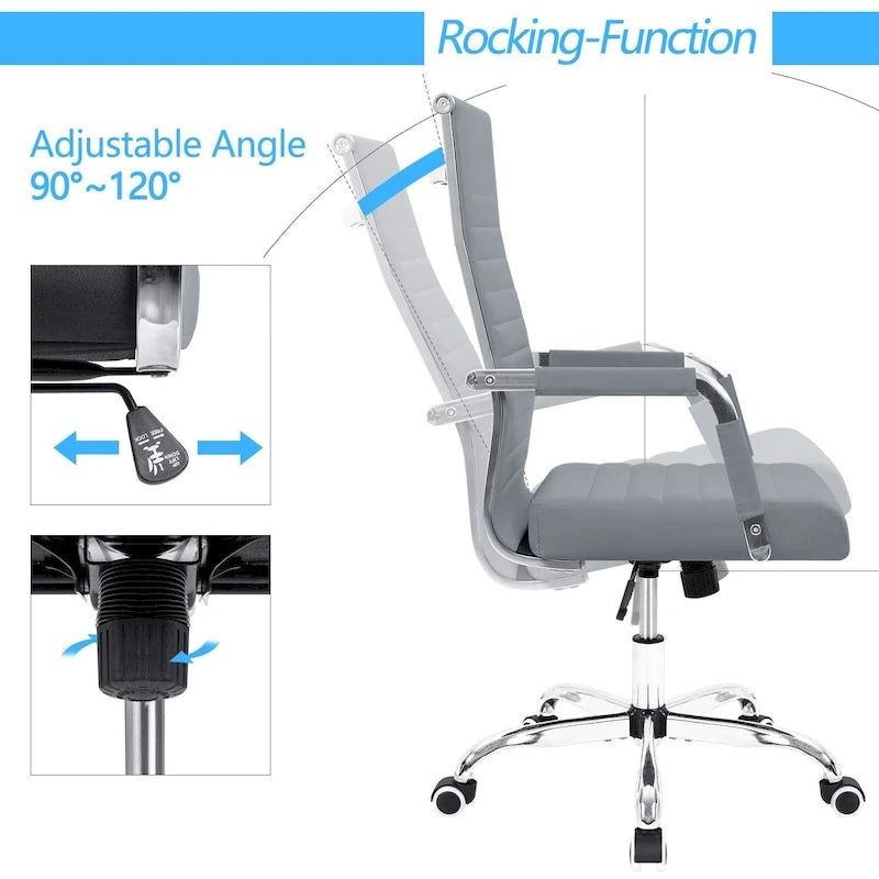Ribbed High-Back Ergonomic Office Chair