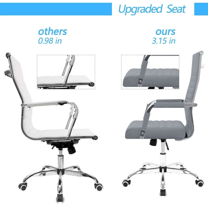 Ribbed High-Back Ergonomic Office Chair