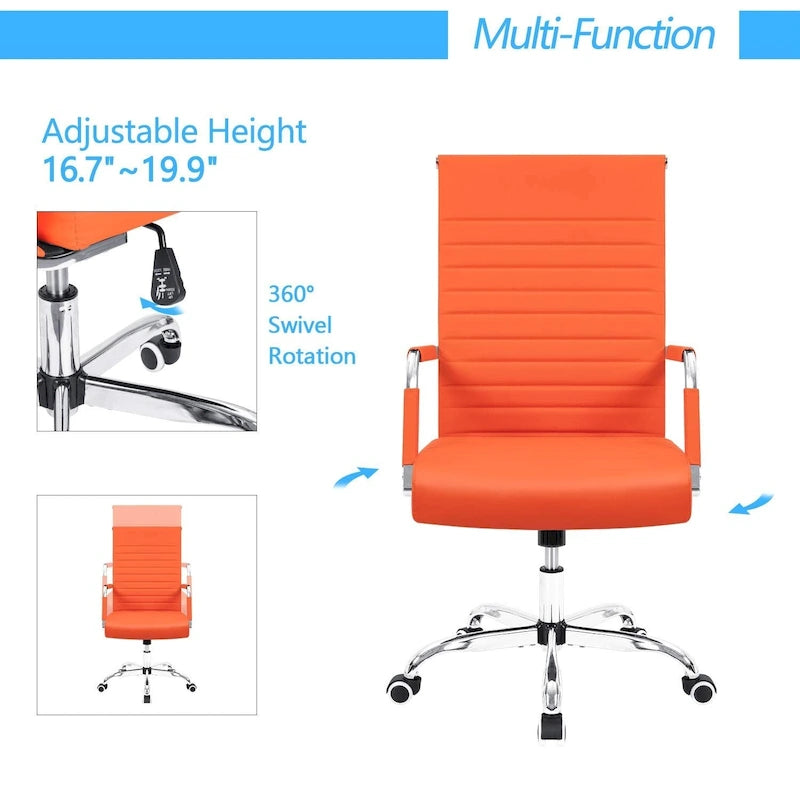 Ribbed High-Back Ergonomic Office Chair