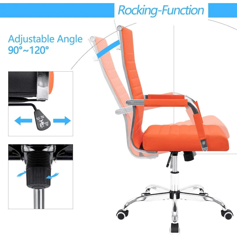 Ribbed High-Back Ergonomic Office Chair
